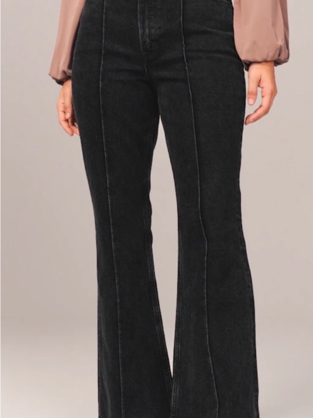 Abercrombie & Fitch Black High-Waisted Wide Leg Curve Love Short Jeans